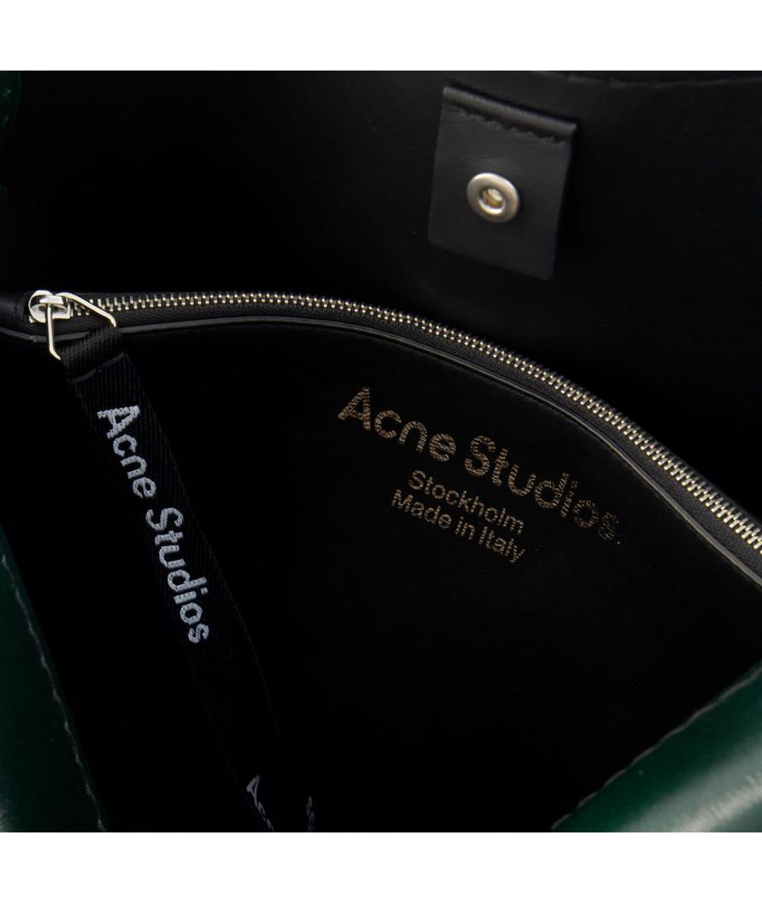 ACNE STUDIOS Зеленая кожаная сумка тоут, фото 4