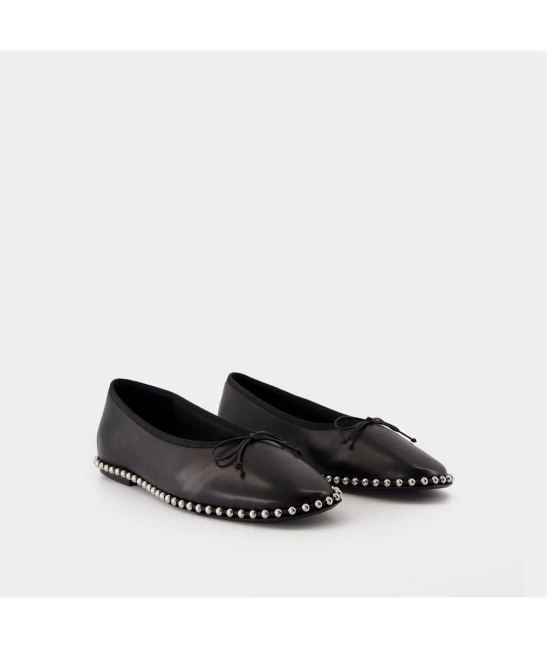 ALEXANDER WANG Черные кожаные балетки, фото 2