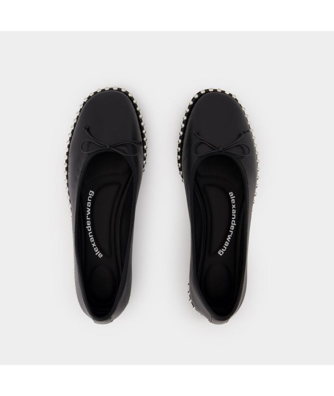 ALEXANDER WANG Черные кожаные балетки, фото 4