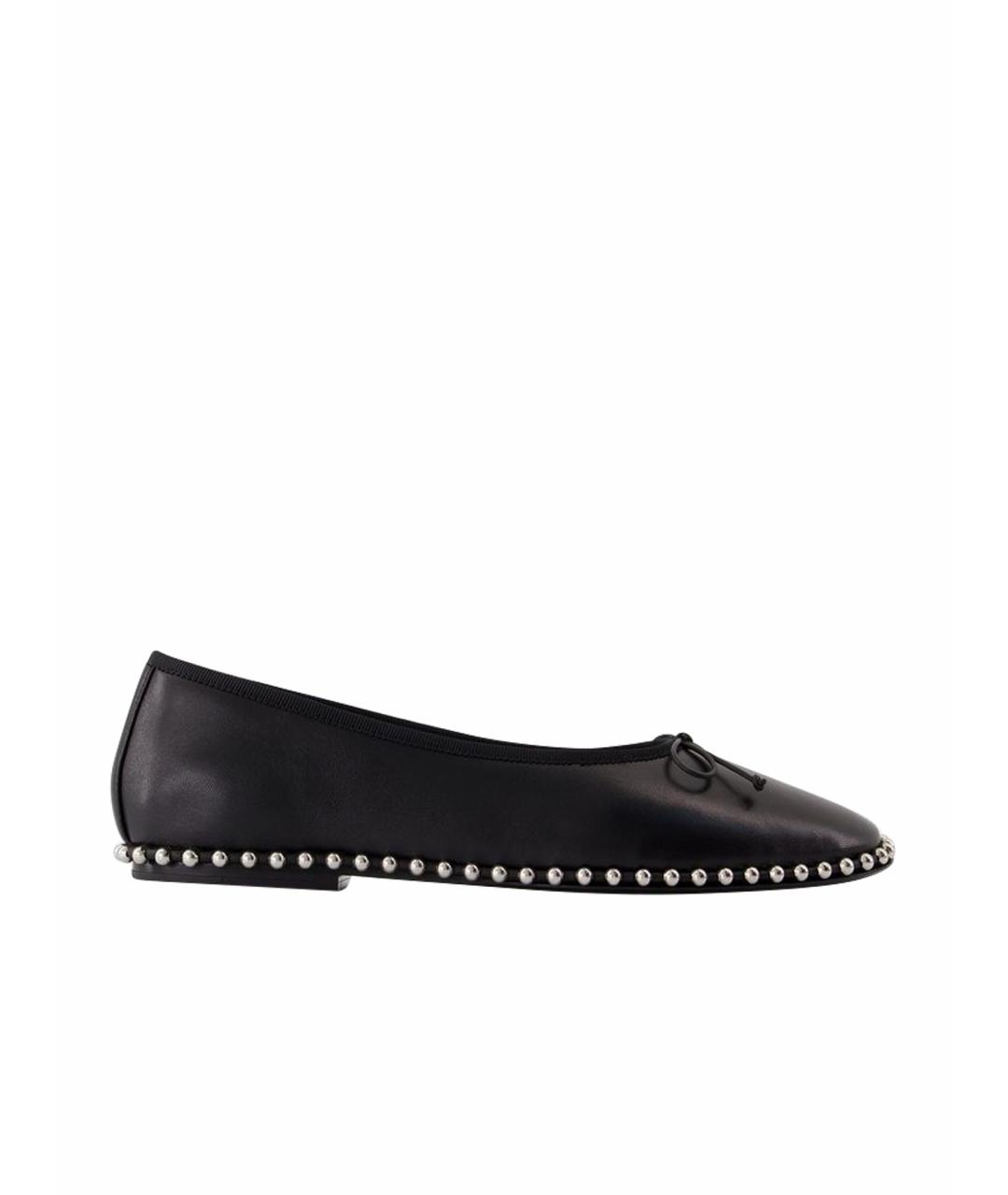 ALEXANDER WANG Черные кожаные балетки, фото 1