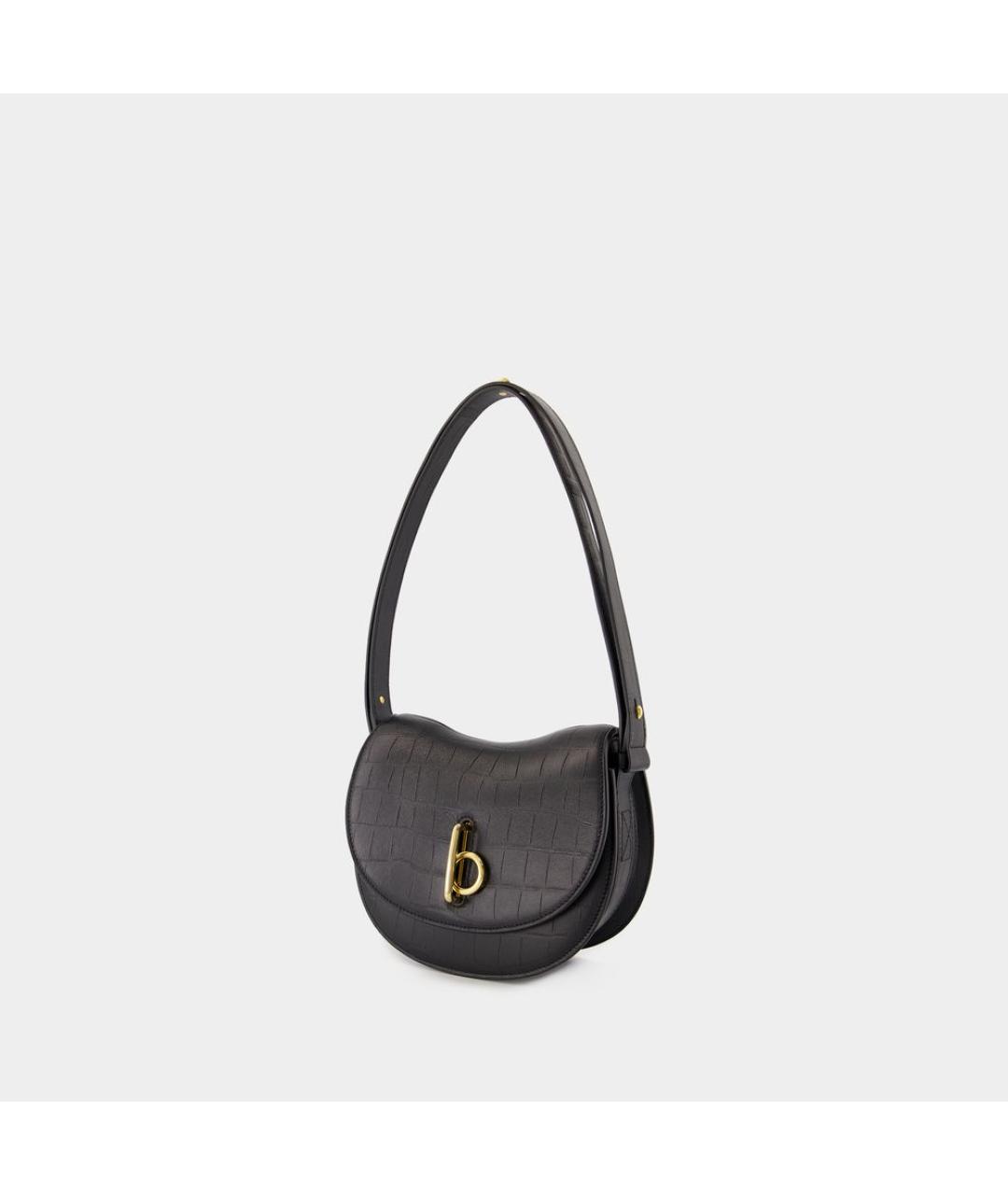 BURBERRY Черная кожаная сумка через плечо, фото 2