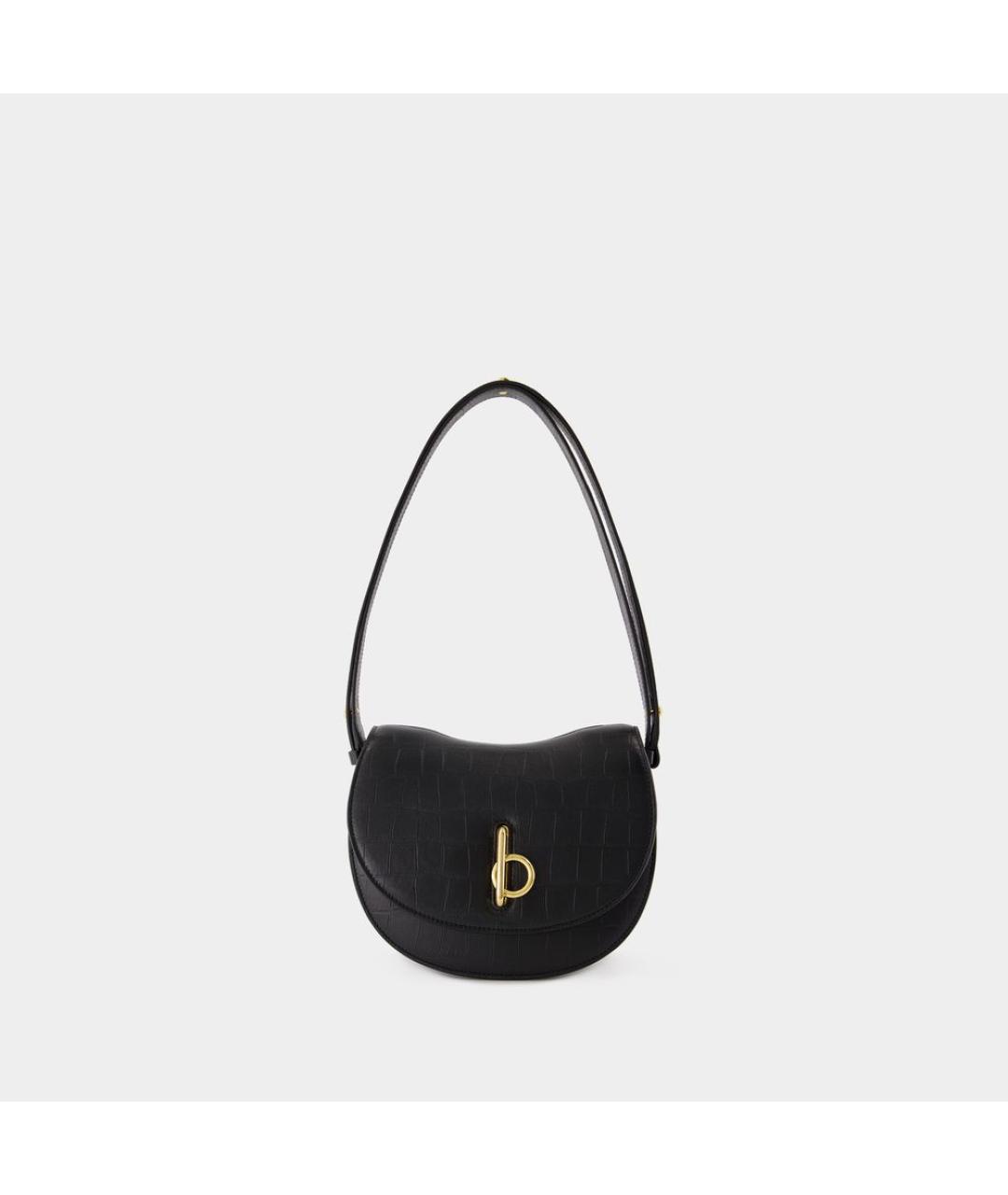 BURBERRY Черная кожаная сумка через плечо, фото 5