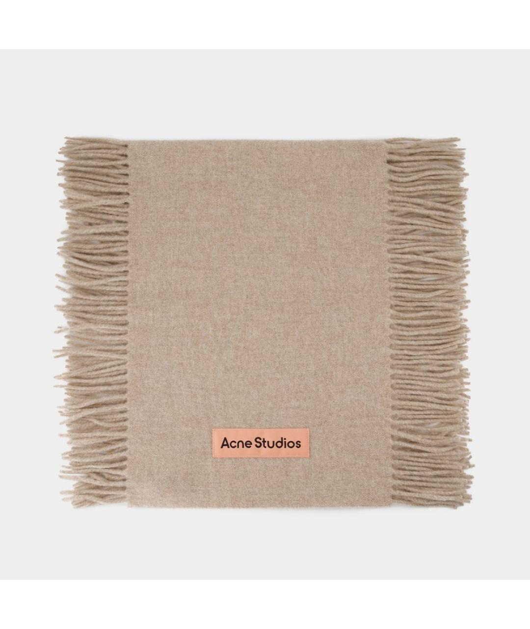ACNE STUDIOS Бежевый шерстяной шарф, фото 2