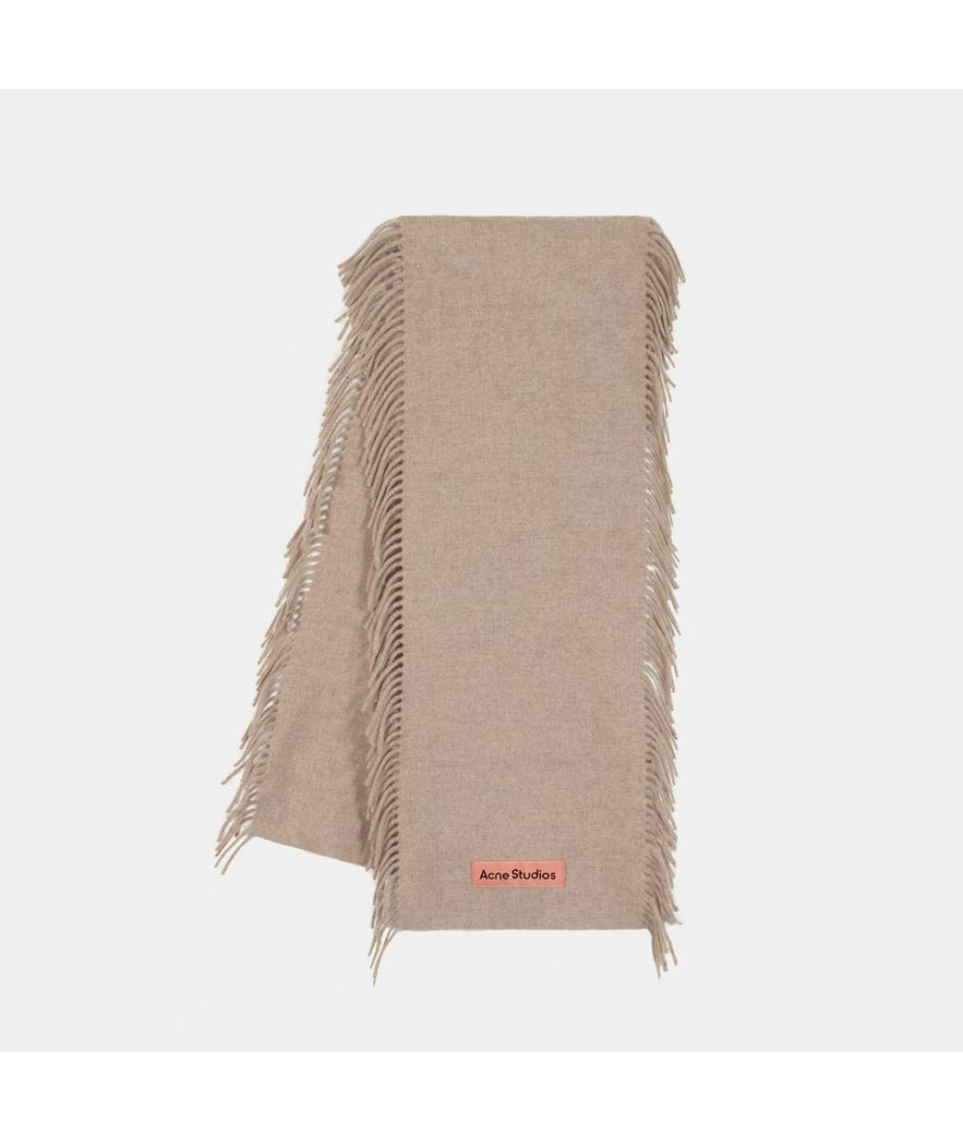 ACNE STUDIOS Бежевый шерстяной шарф, фото 3