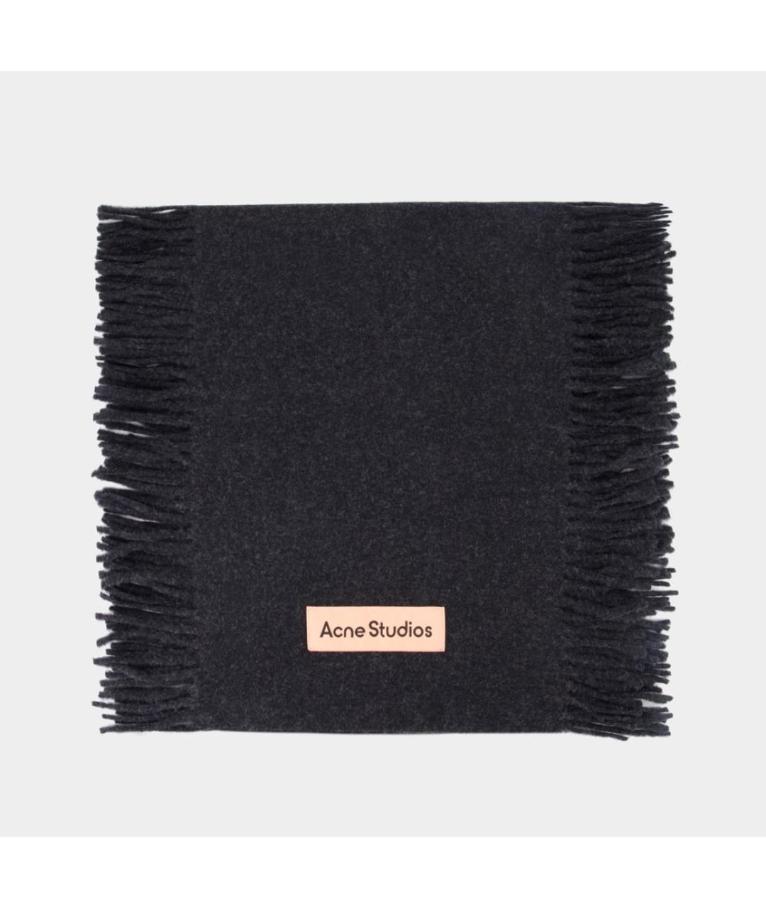 ACNE STUDIOS Черный шерстяной шарф, фото 2