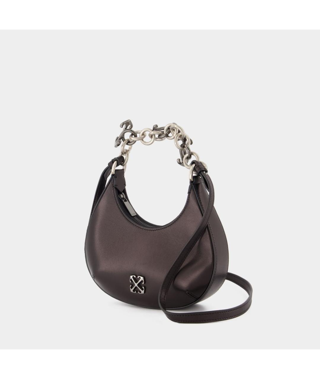 OFF-WHITE Черная кожаная сумка через плечо, фото 2