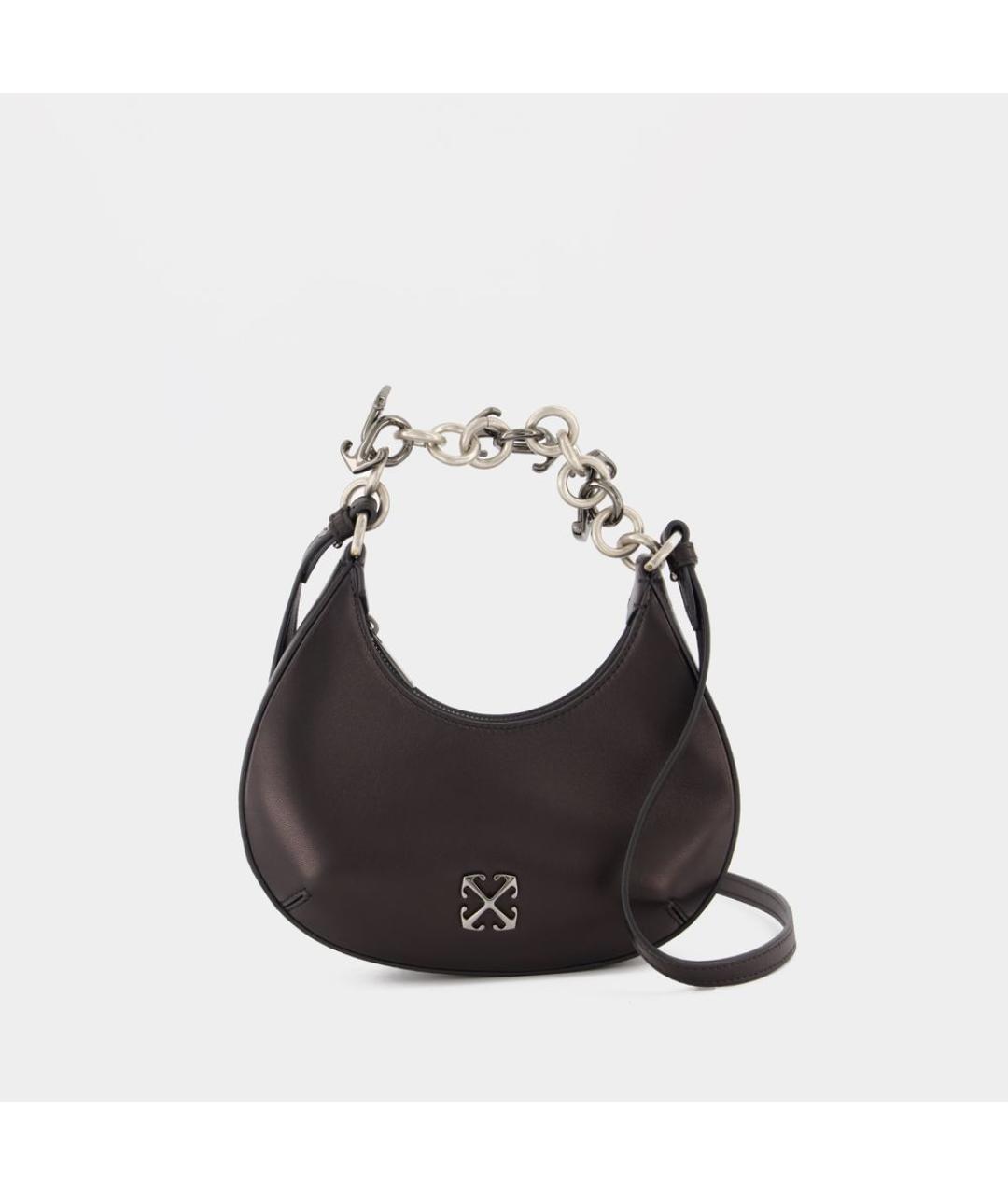 OFF-WHITE Черная кожаная сумка через плечо, фото 1