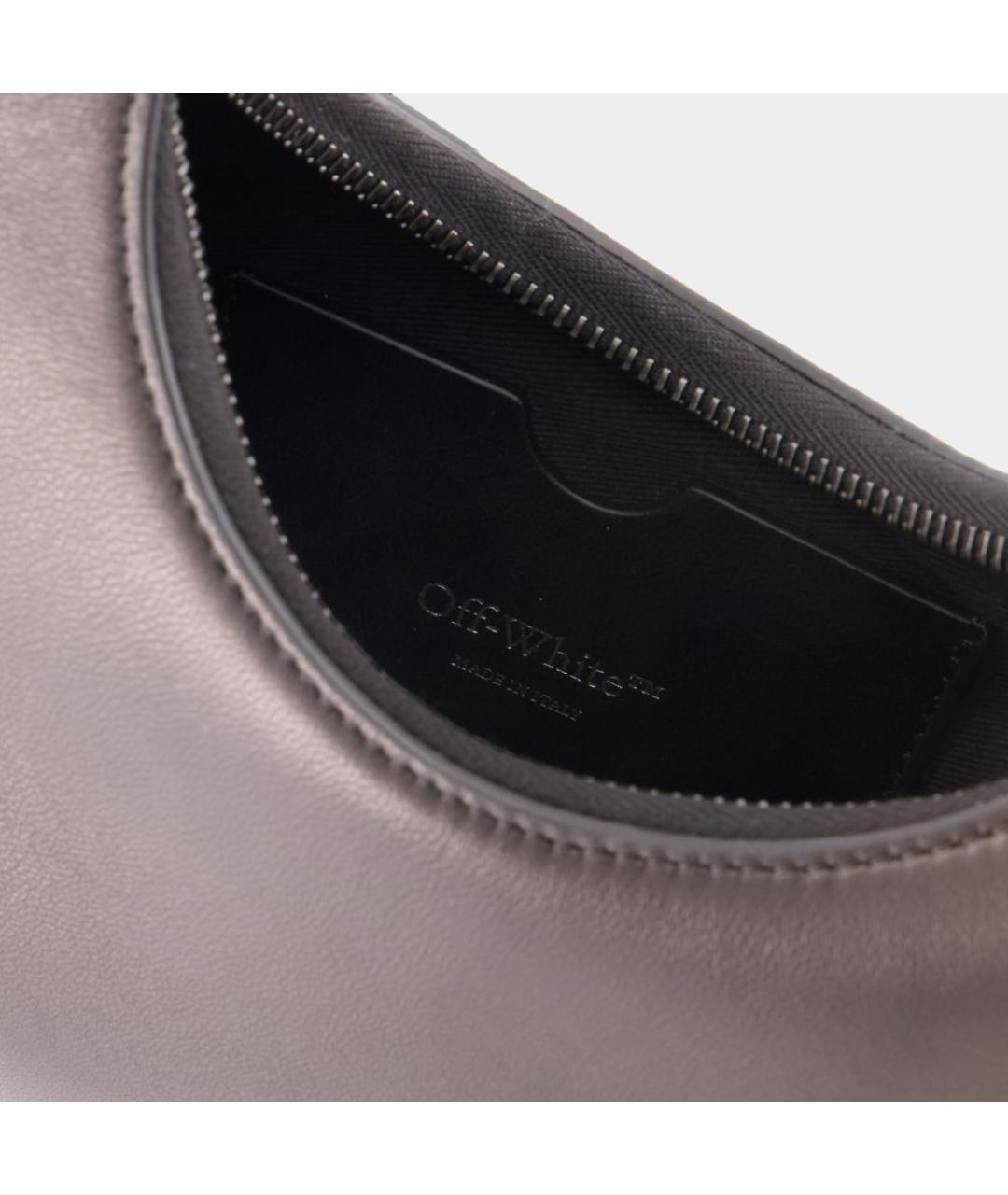 OFF-WHITE Черная кожаная сумка через плечо, фото 4