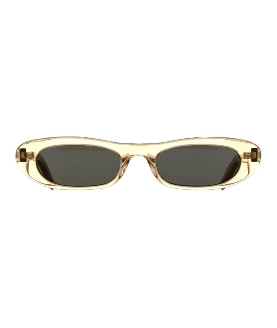 SAINT LAURENT Золотые пластиковые солнцезащитные очки, фото 2