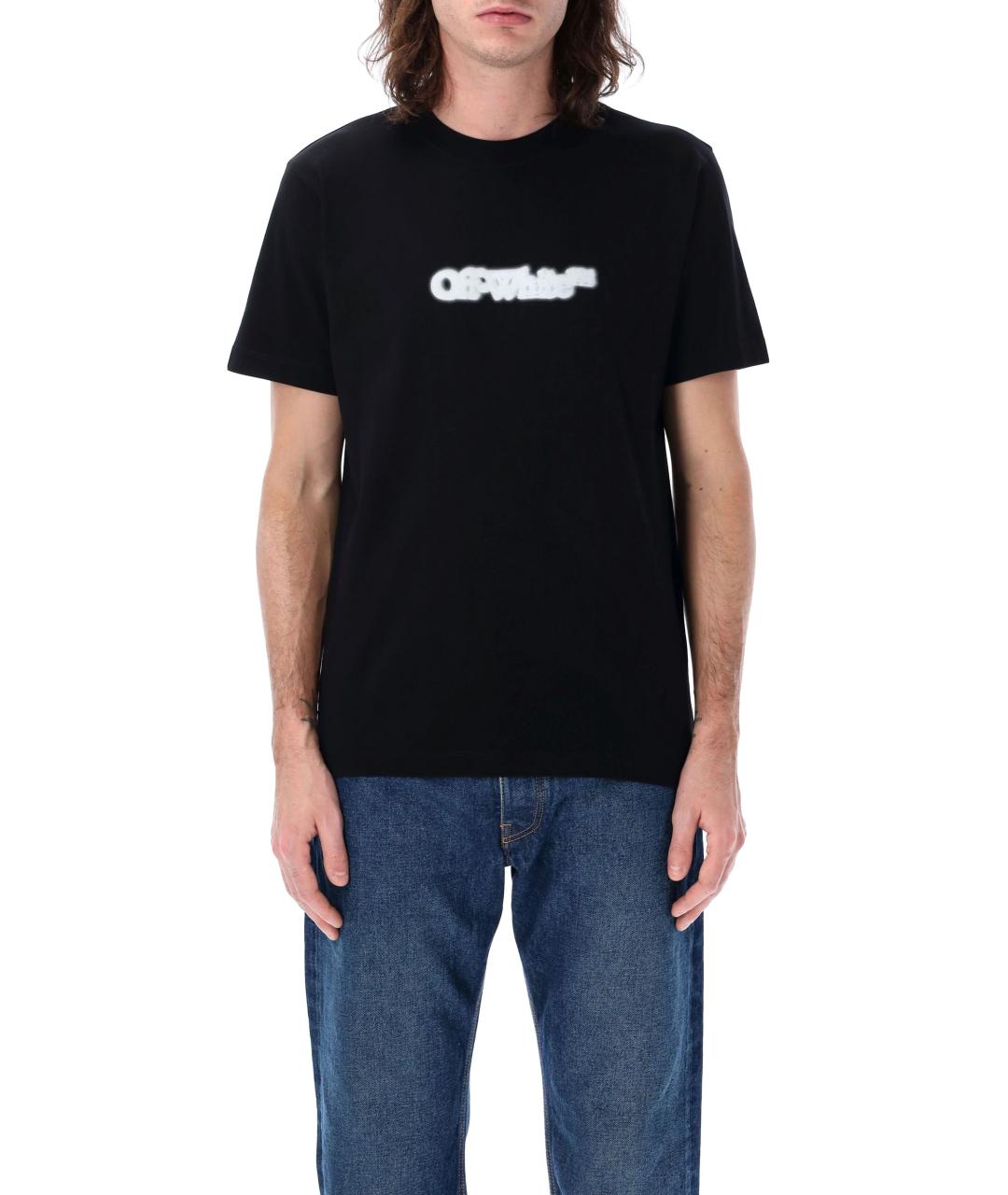 OFF-WHITE Черная хлопковая футболка, фото 1