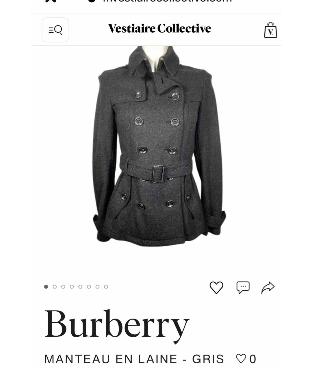 BURBERRY BRIT Антрацитовый кашемировый тренч/плащ, фото 9