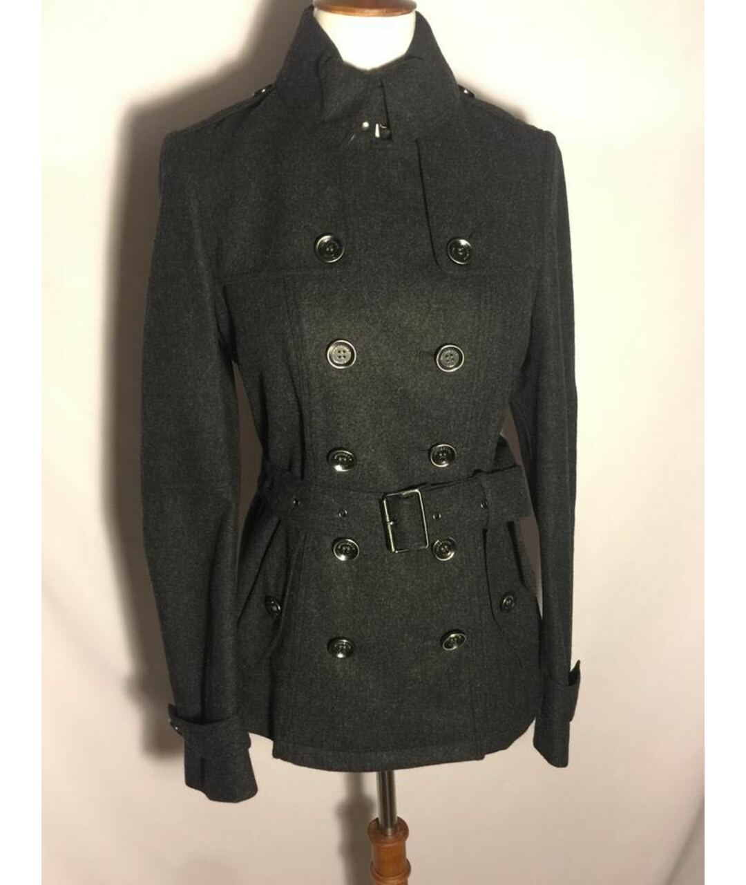 BURBERRY BRIT Антрацитовый кашемировый тренч/плащ, фото 2