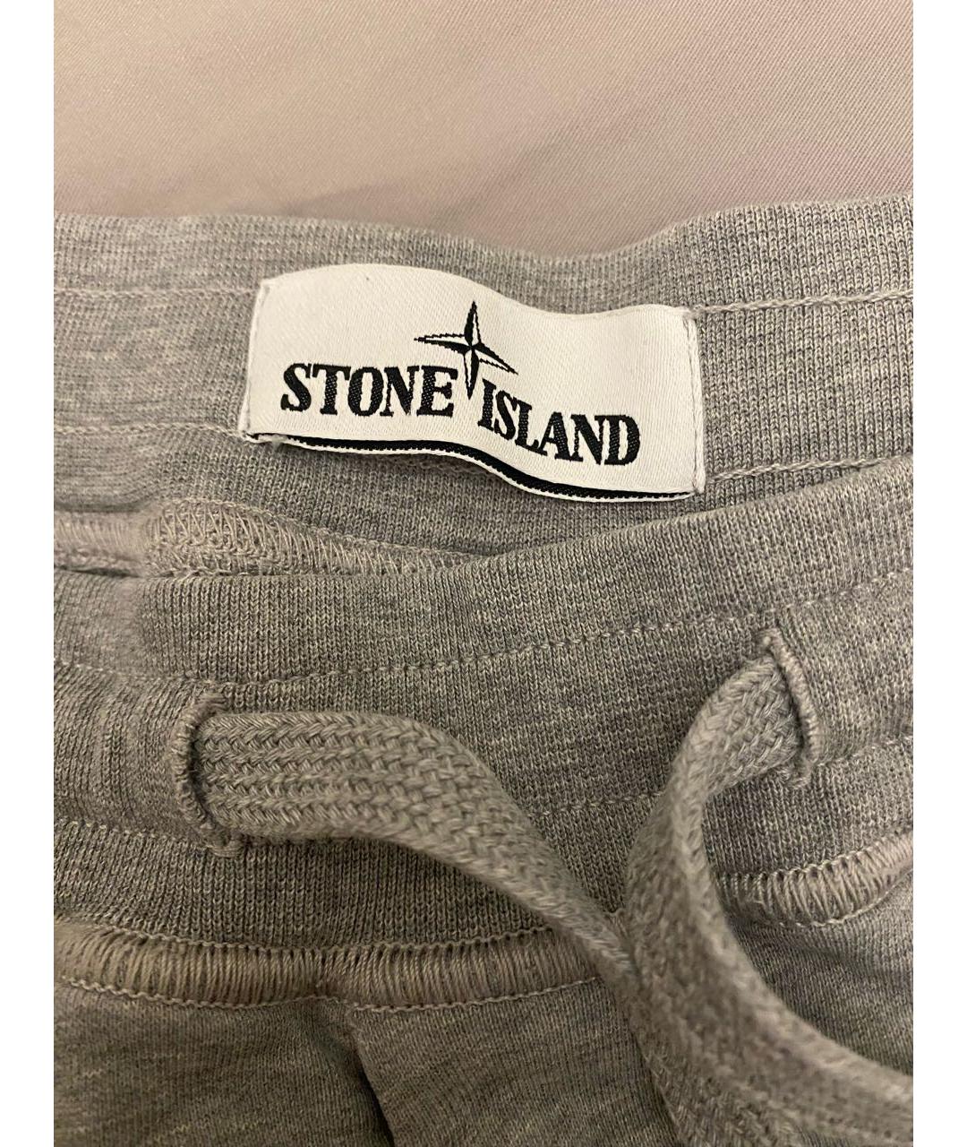 STONE ISLAND Серые хлопковые шорты, фото 3