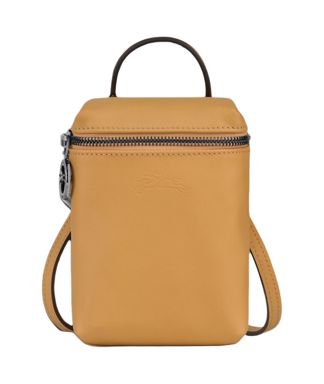 LONGCHAMP Желтая кожаная сумка через плечо, фото 1