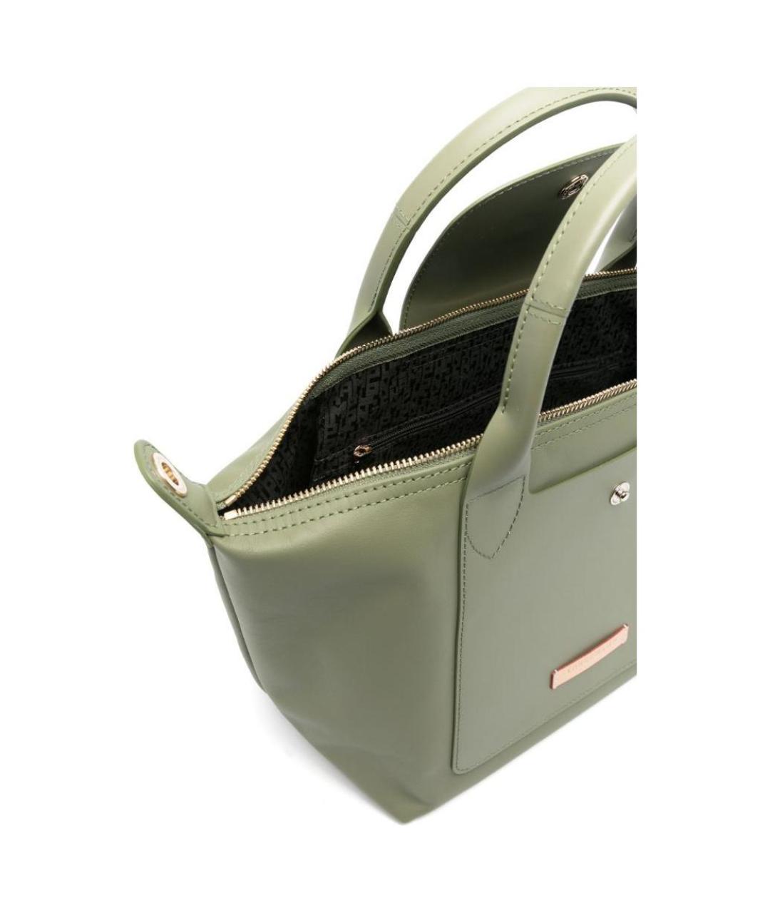 LONGCHAMP Зеленая кожаная сумка через плечо, фото 5