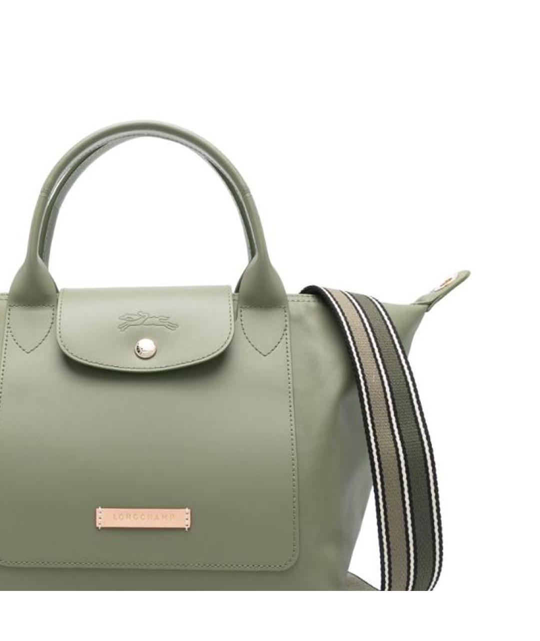 LONGCHAMP Зеленая кожаная сумка через плечо, фото 3