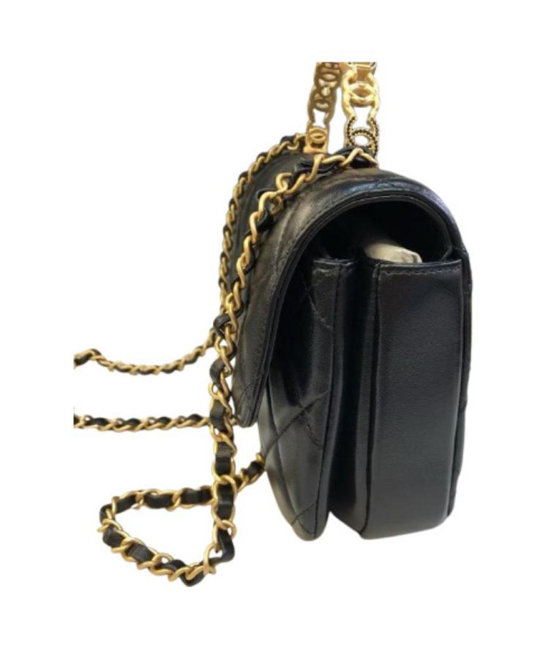 CHANEL Черная кожаная сумка через плечо, фото 2