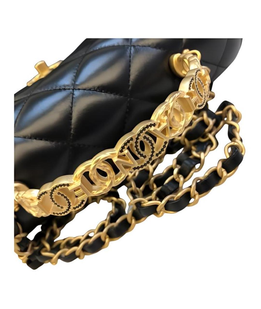 CHANEL Черная кожаная сумка через плечо, фото 4