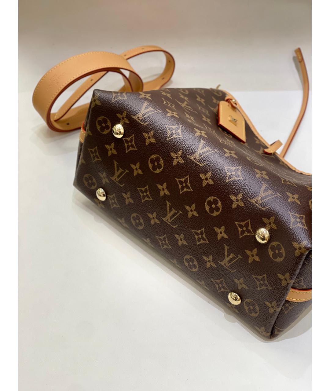 LOUIS VUITTON Коричневая кожаная сумка через плечо, фото 5