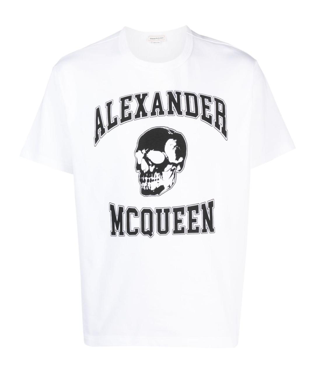 ALEXANDER MCQUEEN Белая хлопковая футболка, фото 1