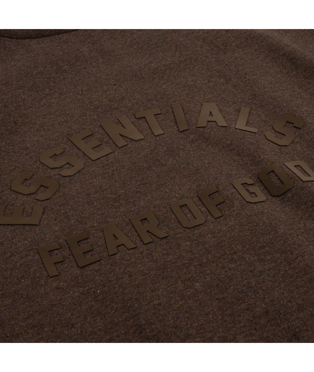 FEAR OF GOD ESSENTIALS Коричневая хлопковая футболка, фото 3