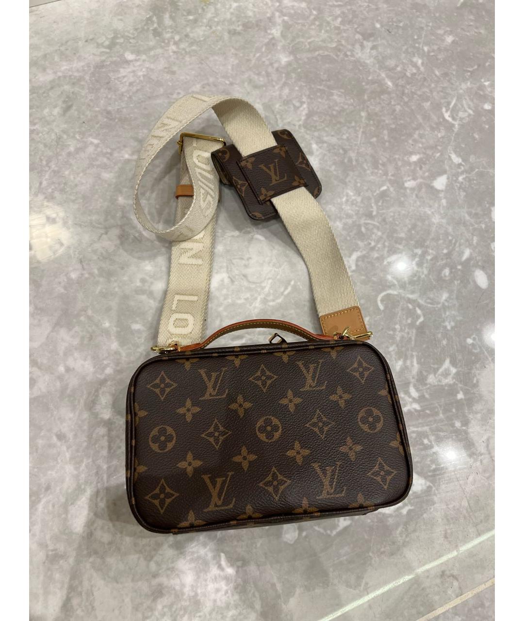 LOUIS VUITTON Коричневая кожаная сумка через плечо, фото 3