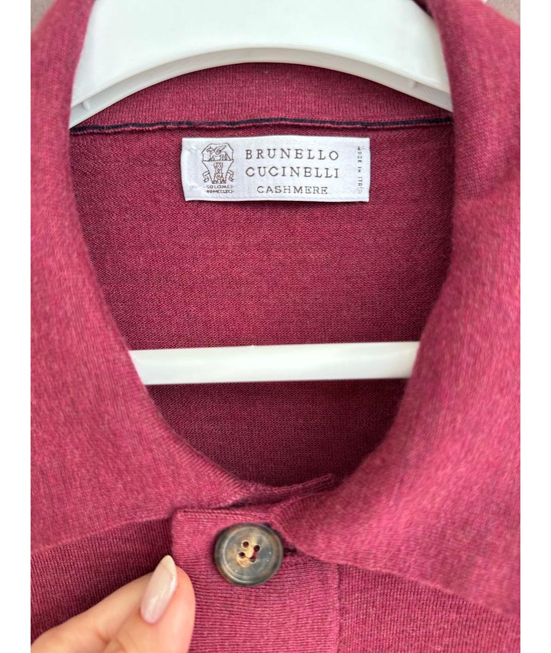 BRUNELLO CUCINELLI Бордовый шерстяной кардиган, фото 3