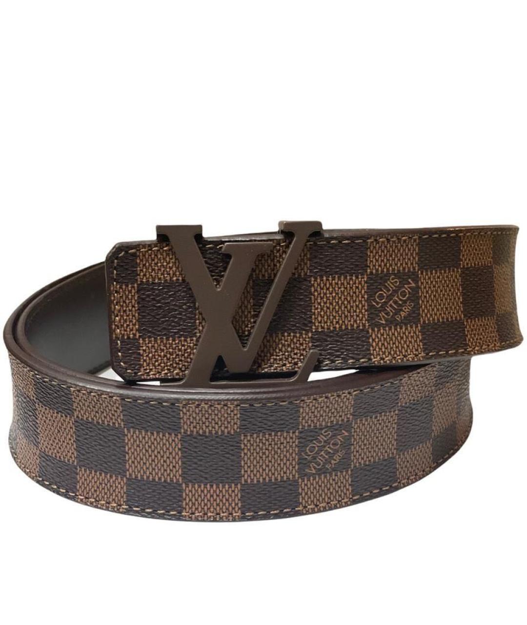 LOUIS VUITTON Коричневый кожаный ремень, фото 4
