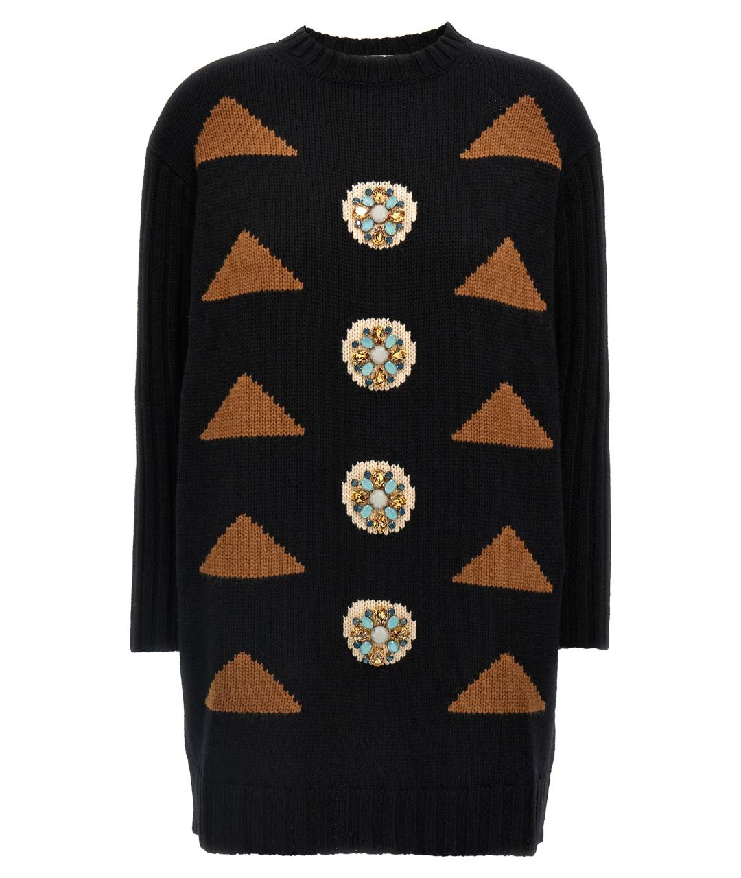 MAX MARA Черное шерстяное повседневное платье, фото 1