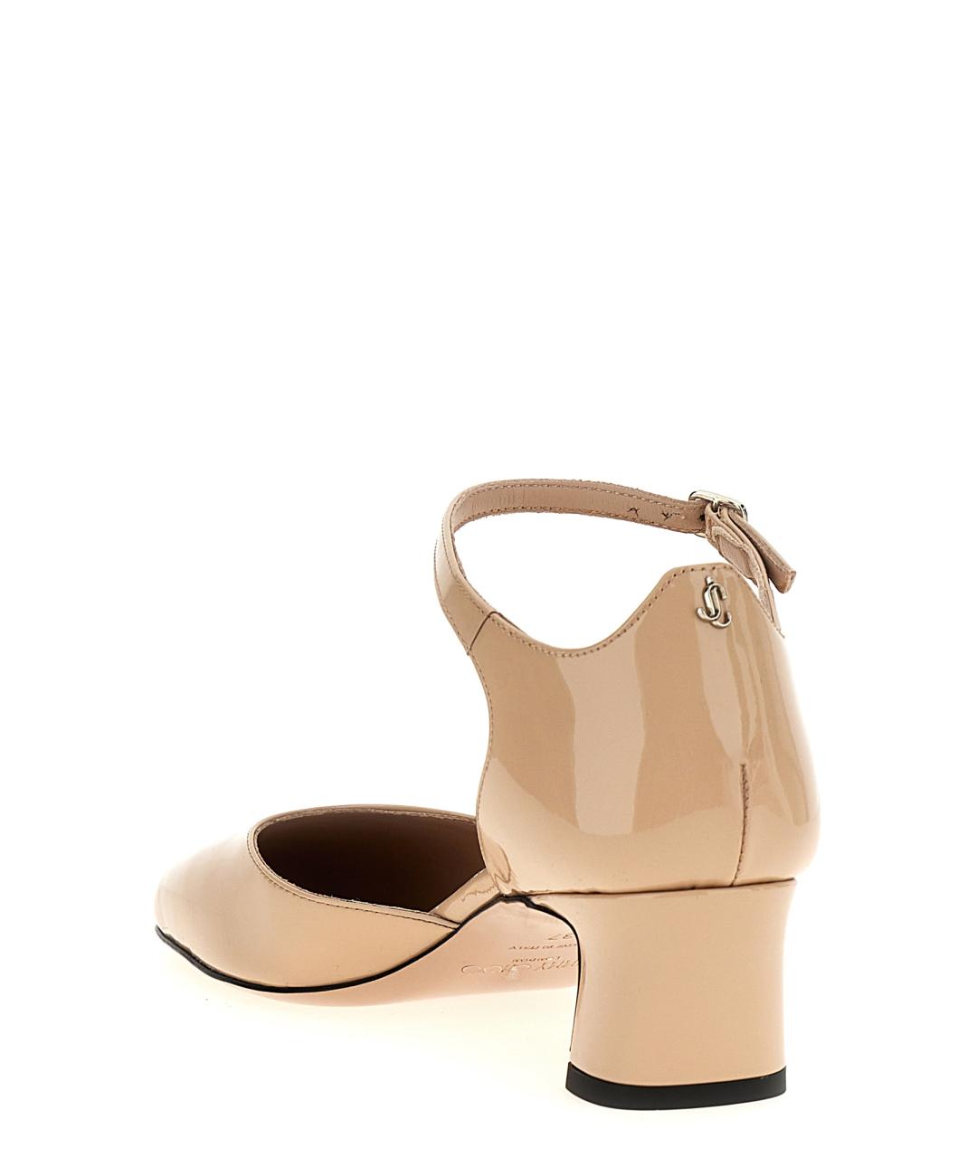 JIMMY CHOO Бежевые туфли из лакированной кожи, фото 3
