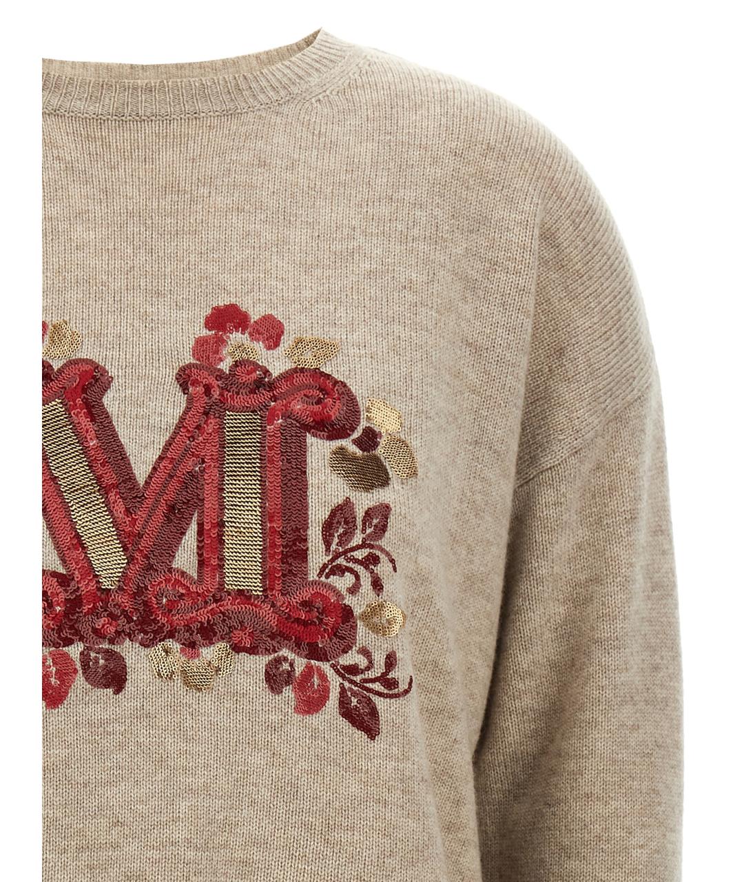 MAX MARA Бежевый шерстяной джемпер / свитер, фото 3