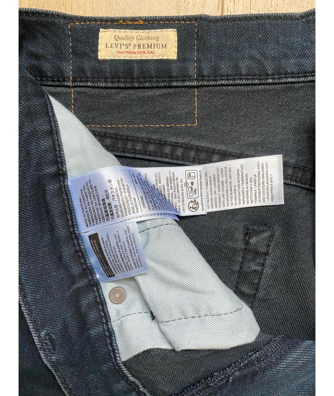 LEVI'S Темно-синие хлопковые прямые джинсы, фото 4