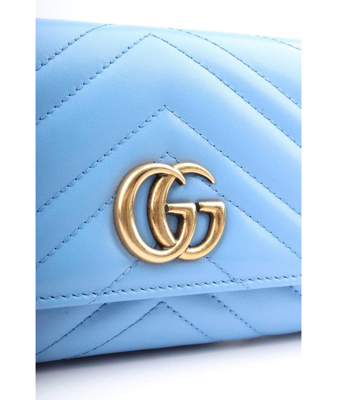 GUCCI Голубой кожаный кошелек, фото 2