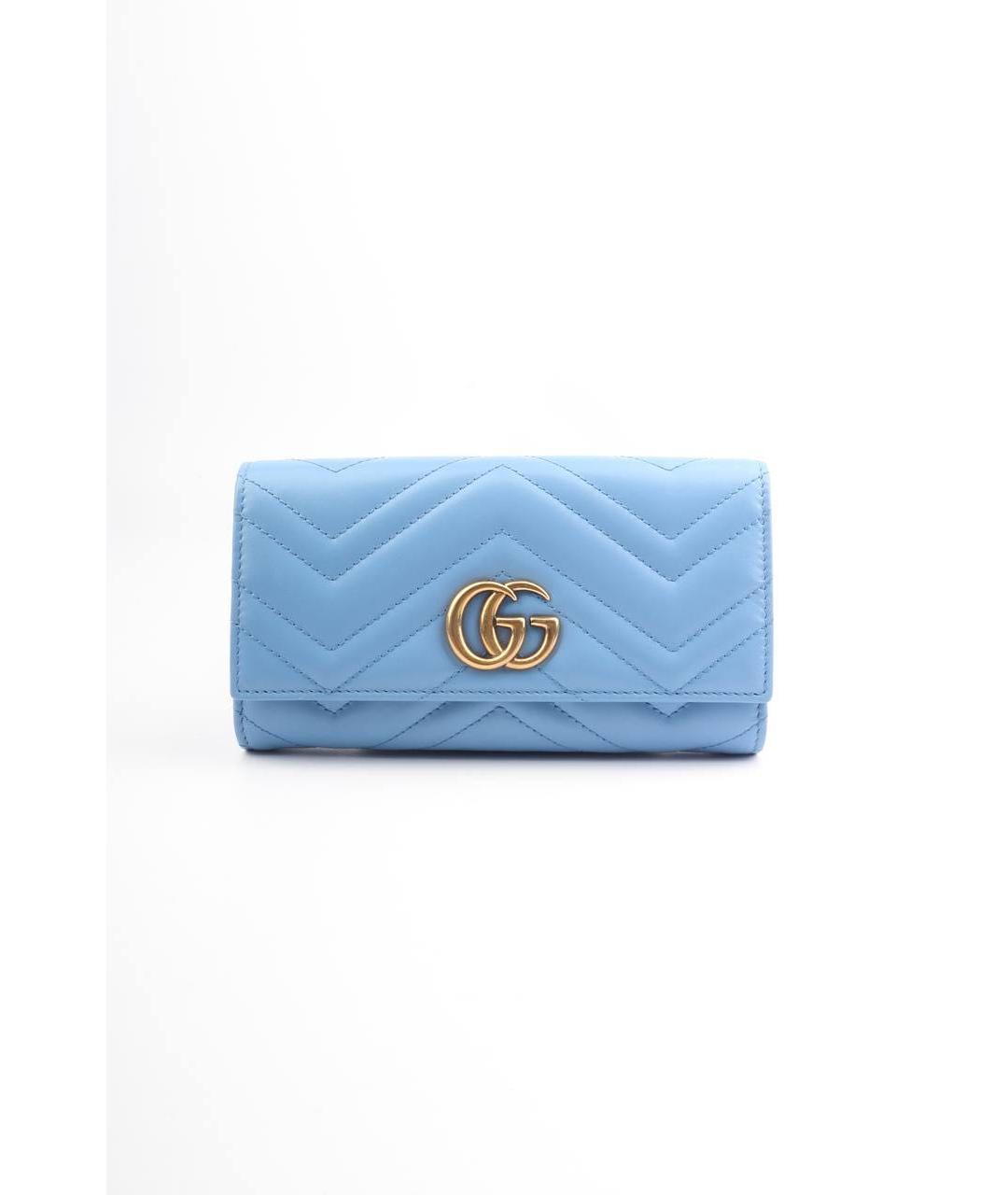 GUCCI Голубой кожаный кошелек, фото 9