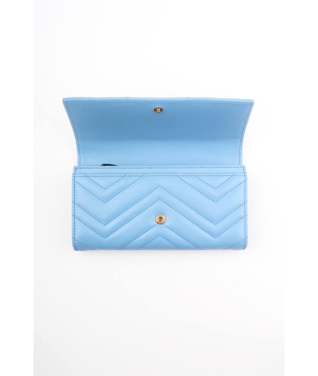 GUCCI Голубой кожаный кошелек, фото 7