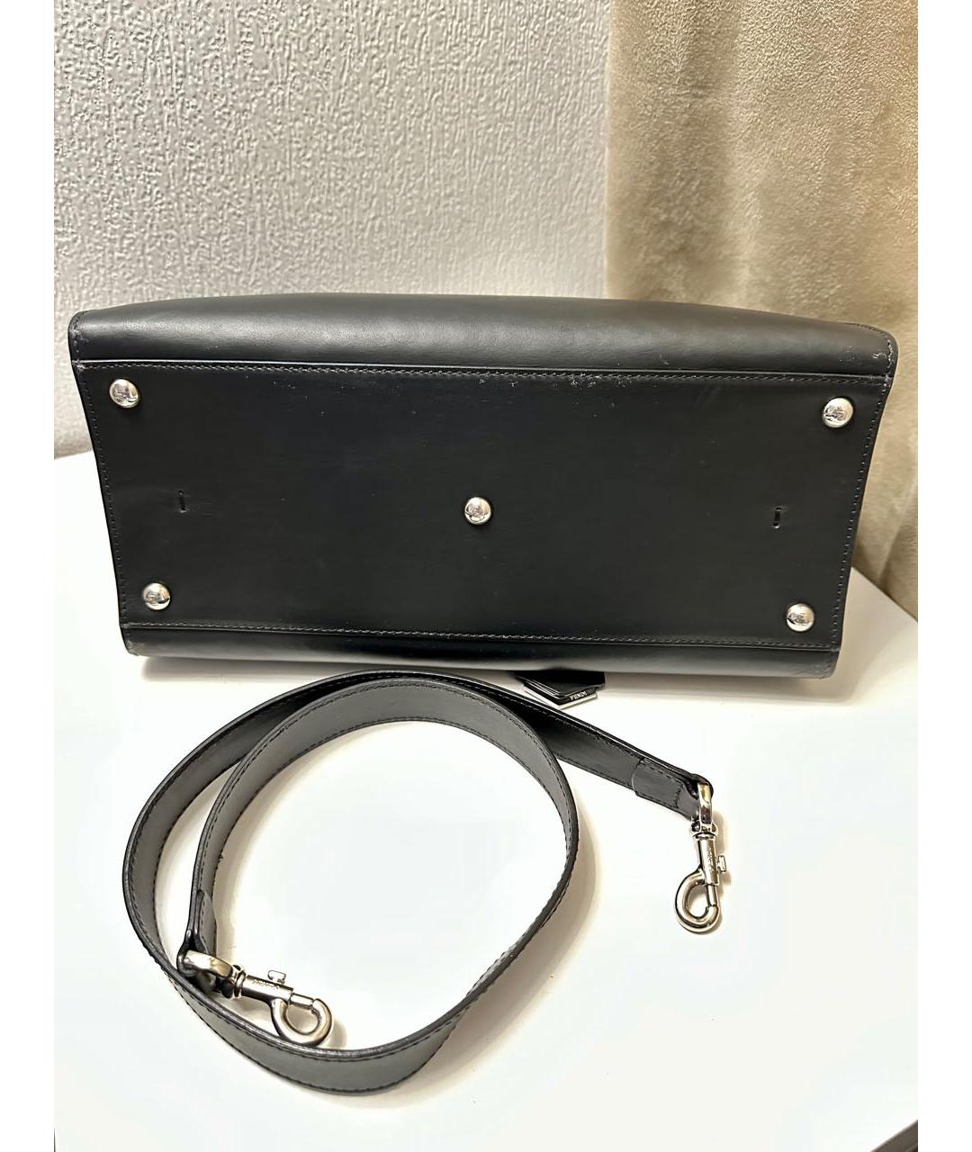 FENDI Черная кожаная сумка тоут, фото 3