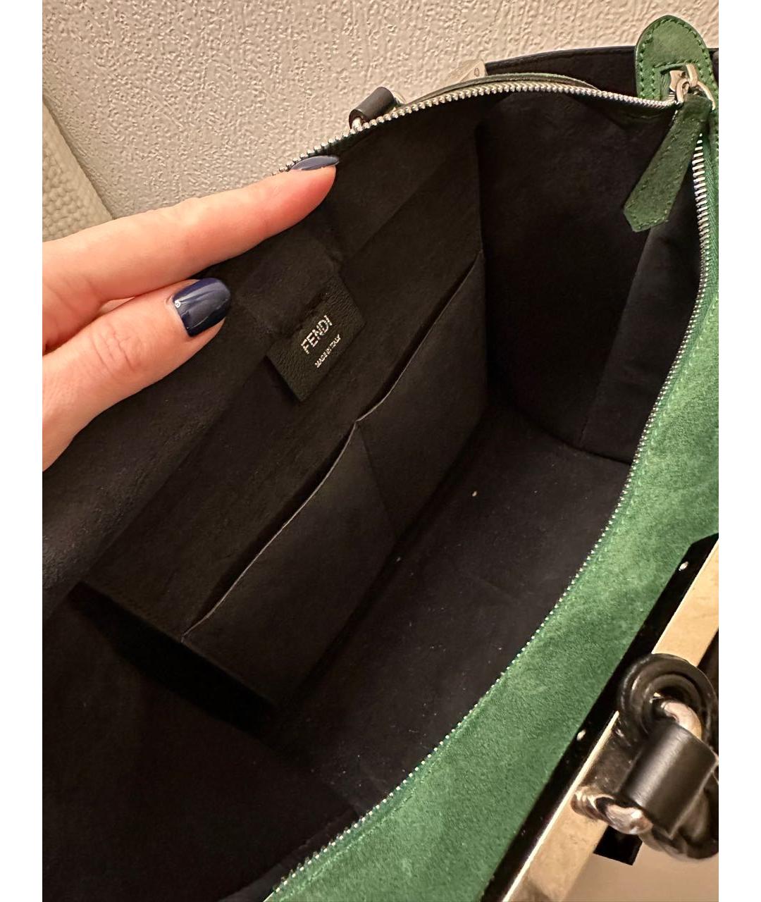 FENDI Черная кожаная сумка тоут, фото 4