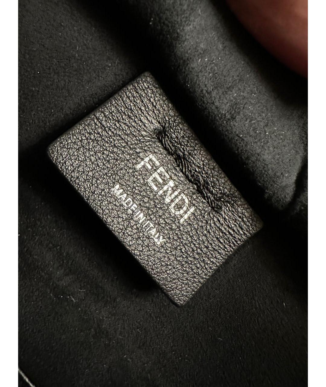 FENDI Черная кожаная сумка тоут, фото 6