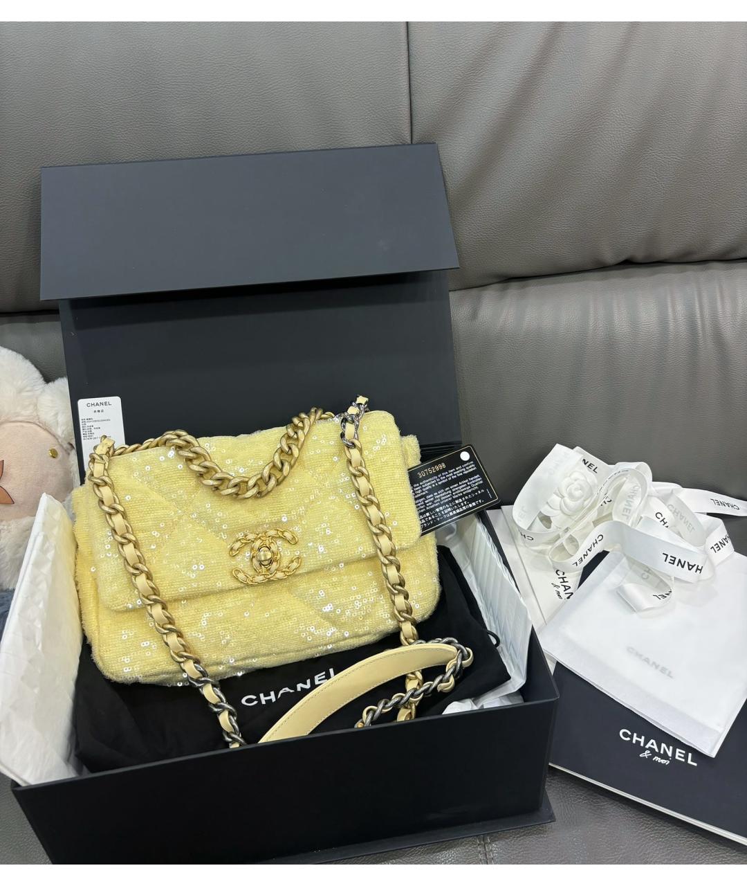 CHANEL Желтая сумка через плечо, фото 8
