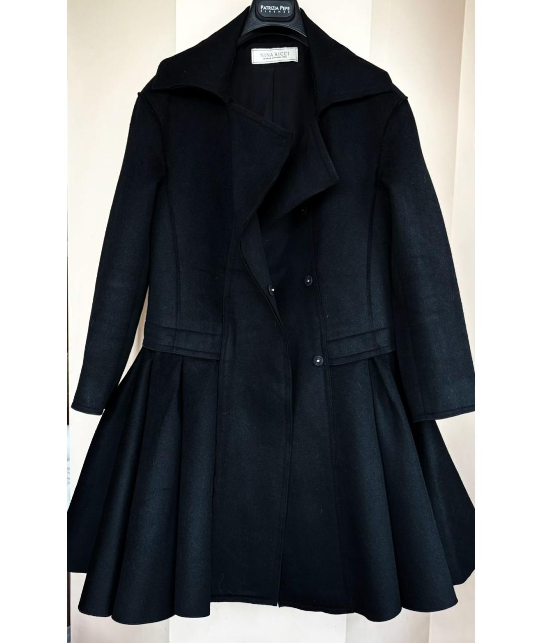 NINA RICCI Черное шерстяное пальто, фото 9
