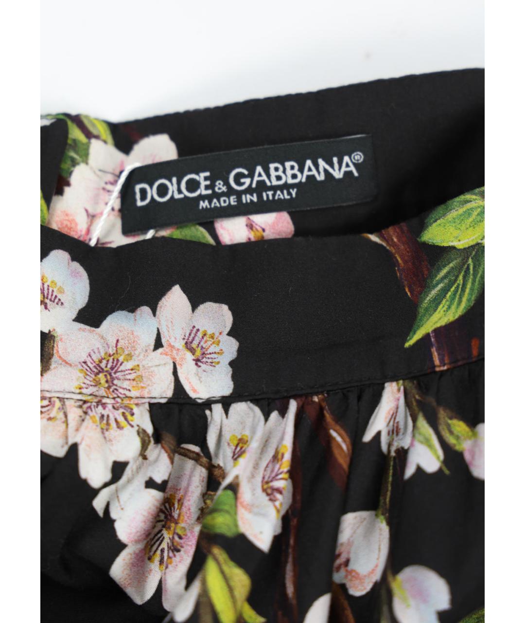 DOLCE&GABBANA Черная хлопковая юбка мини, фото 3