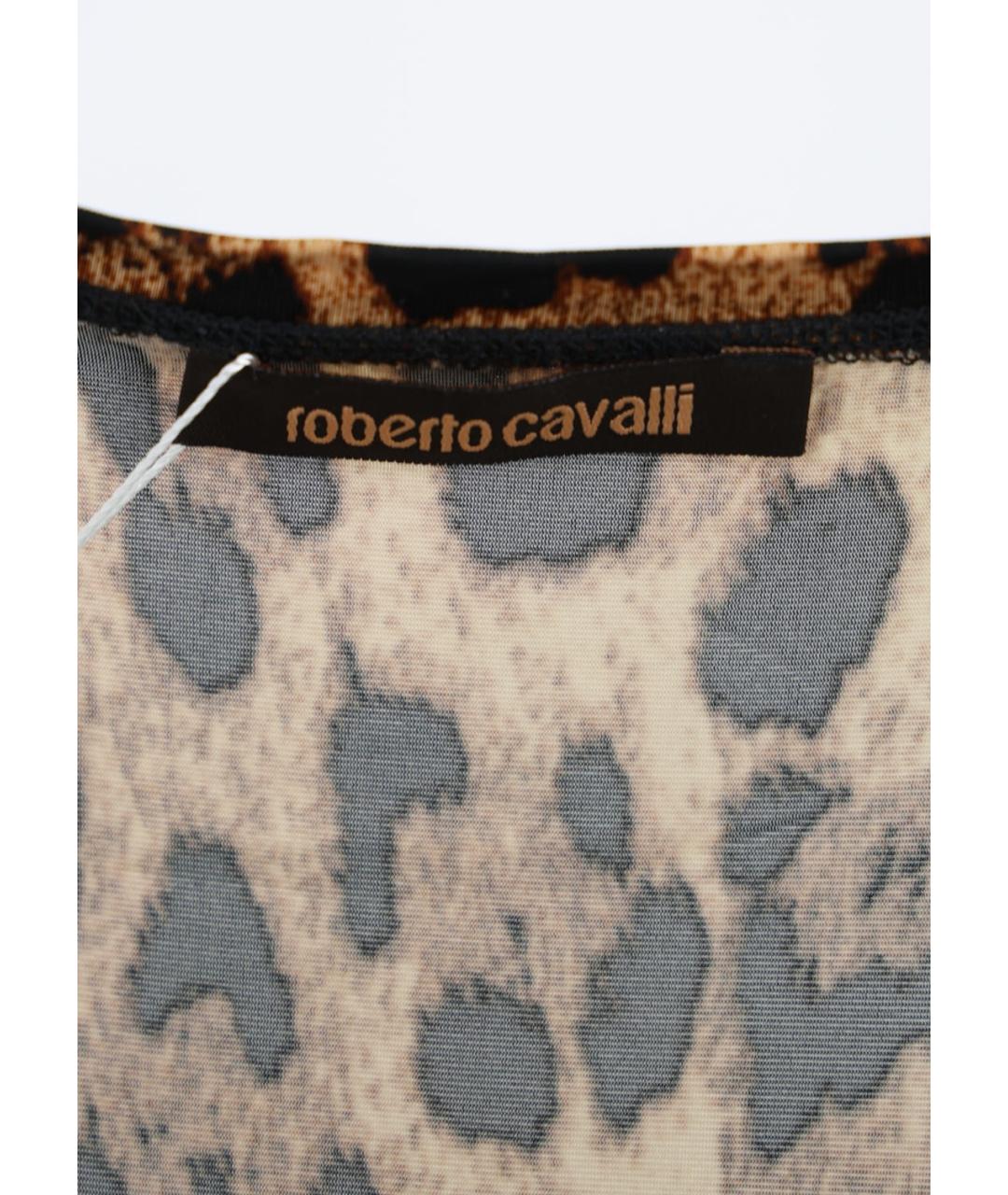 ROBERTO CAVALLI Коричневое вискозное повседневное платье, фото 3