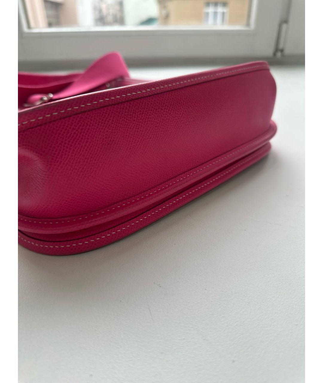 HERMES Фуксия кожаная сумка через плечо, фото 5