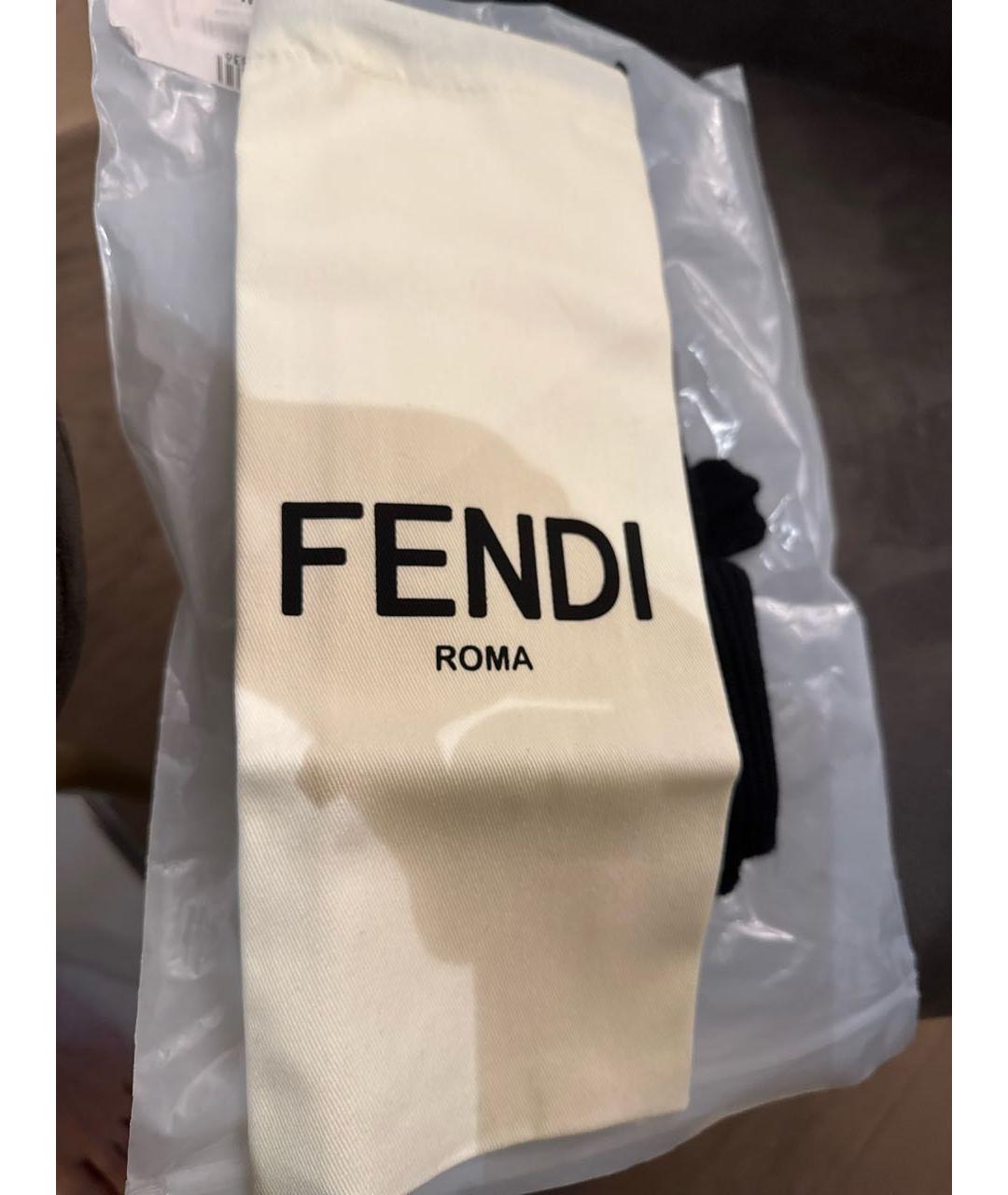 FENDI Черная шерстяная повязка на голову, фото 6