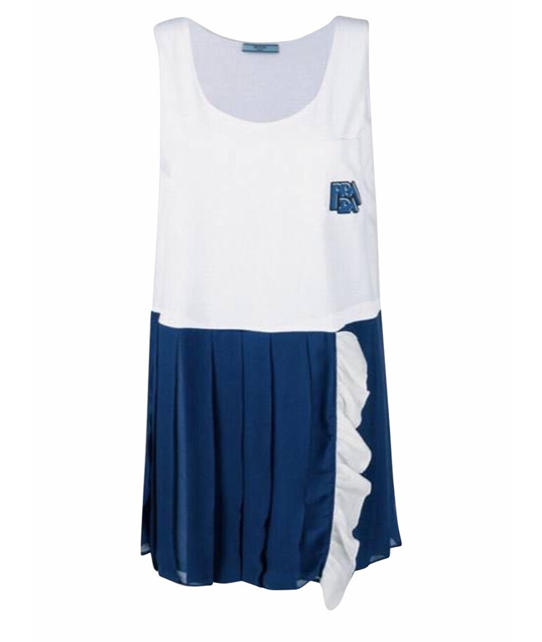 PRADA Белое льняное повседневное платье, фото 1