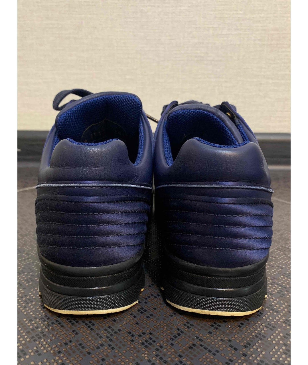 CHANEL PRE-OWNED Темно-синие кожаные кроссовки, фото 4