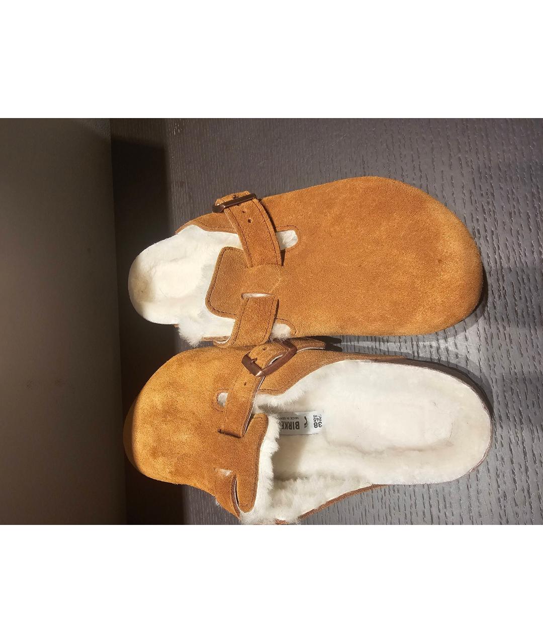 BIRKENSTOCK Коричневые замшевые сабо, фото 3