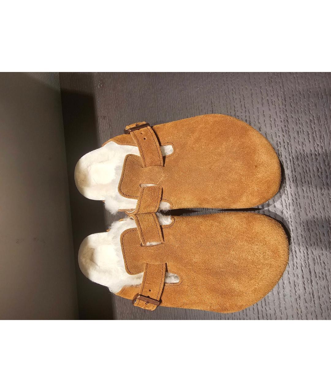 BIRKENSTOCK Коричневые замшевые сабо, фото 4