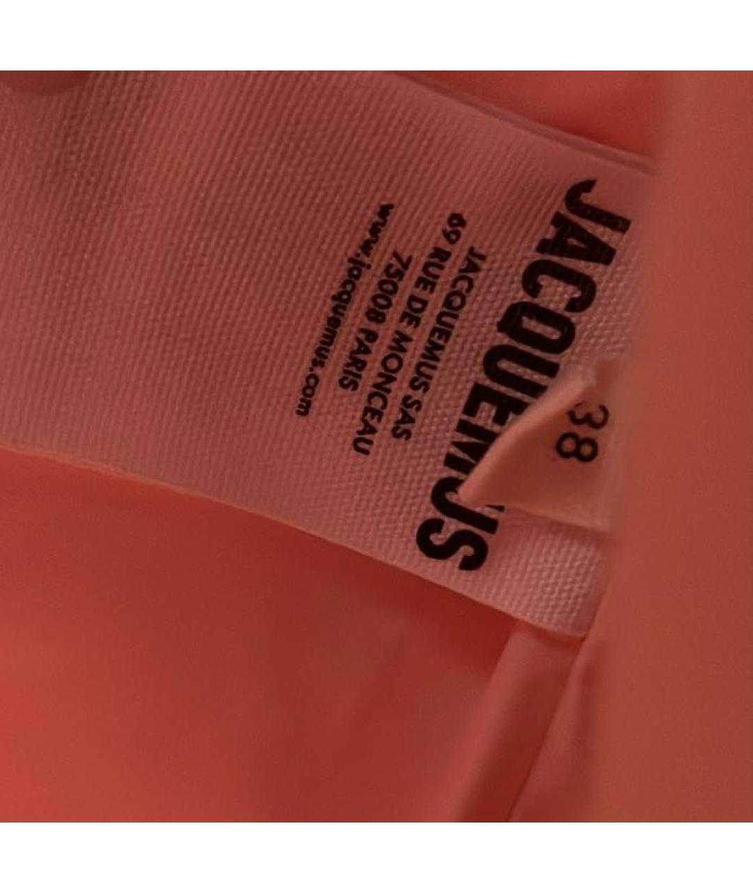 JACQUEMUS Розовое шелковое коктейльное платье, фото 5