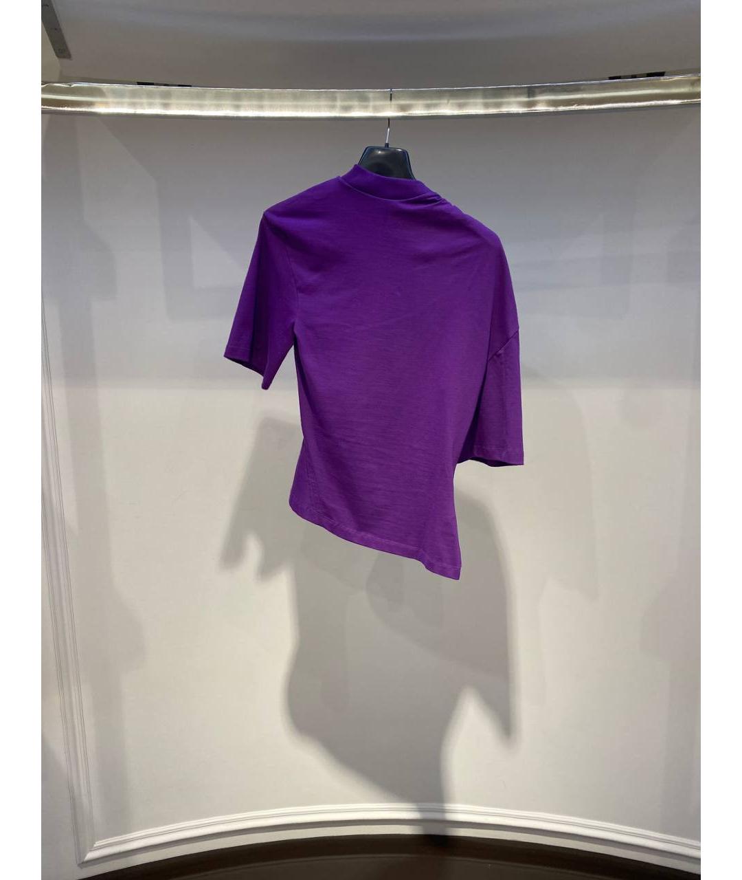 JACQUEMUS Фиолетовая хлопковая футболка, фото 4